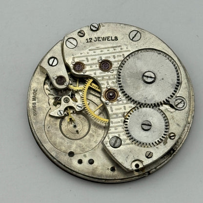 43mm Unidentified High Grade 17 Jewels Swiss Pocket Watch Movement PARTS