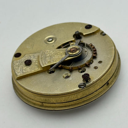 45.6mm Antique Lucerne E Swiss Key Wound Pocket Watch Movement PARTS REPAIR