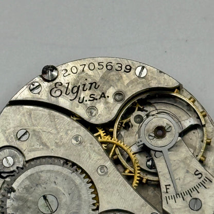 1918 Antique 6/0s Elgin 431 Model 2 American Watch Movement PARTS REPAIR SPARES