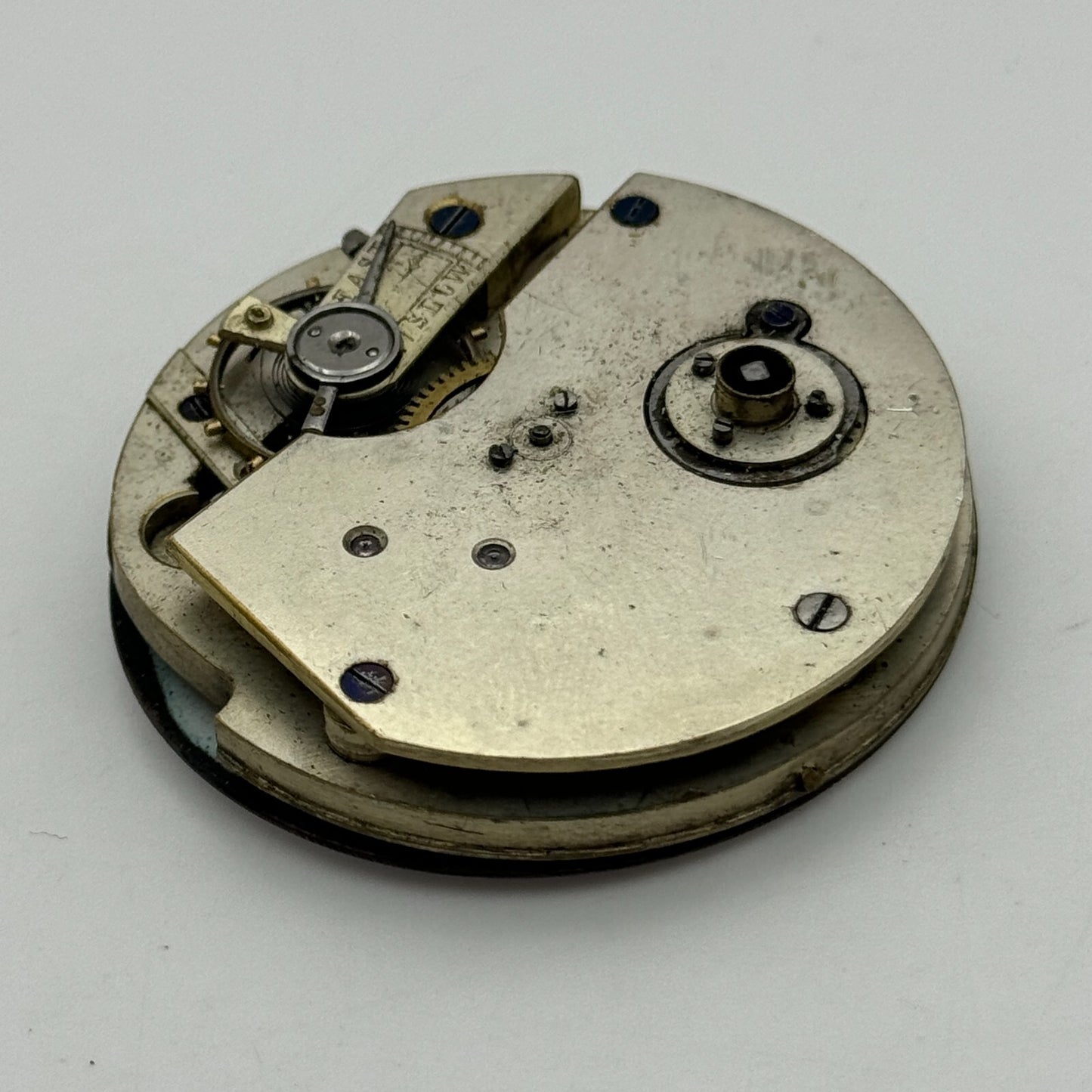 45.3mm Antique Key Wound Balance Intact Pocket Watch Movement PARTS REPAIR SPARE