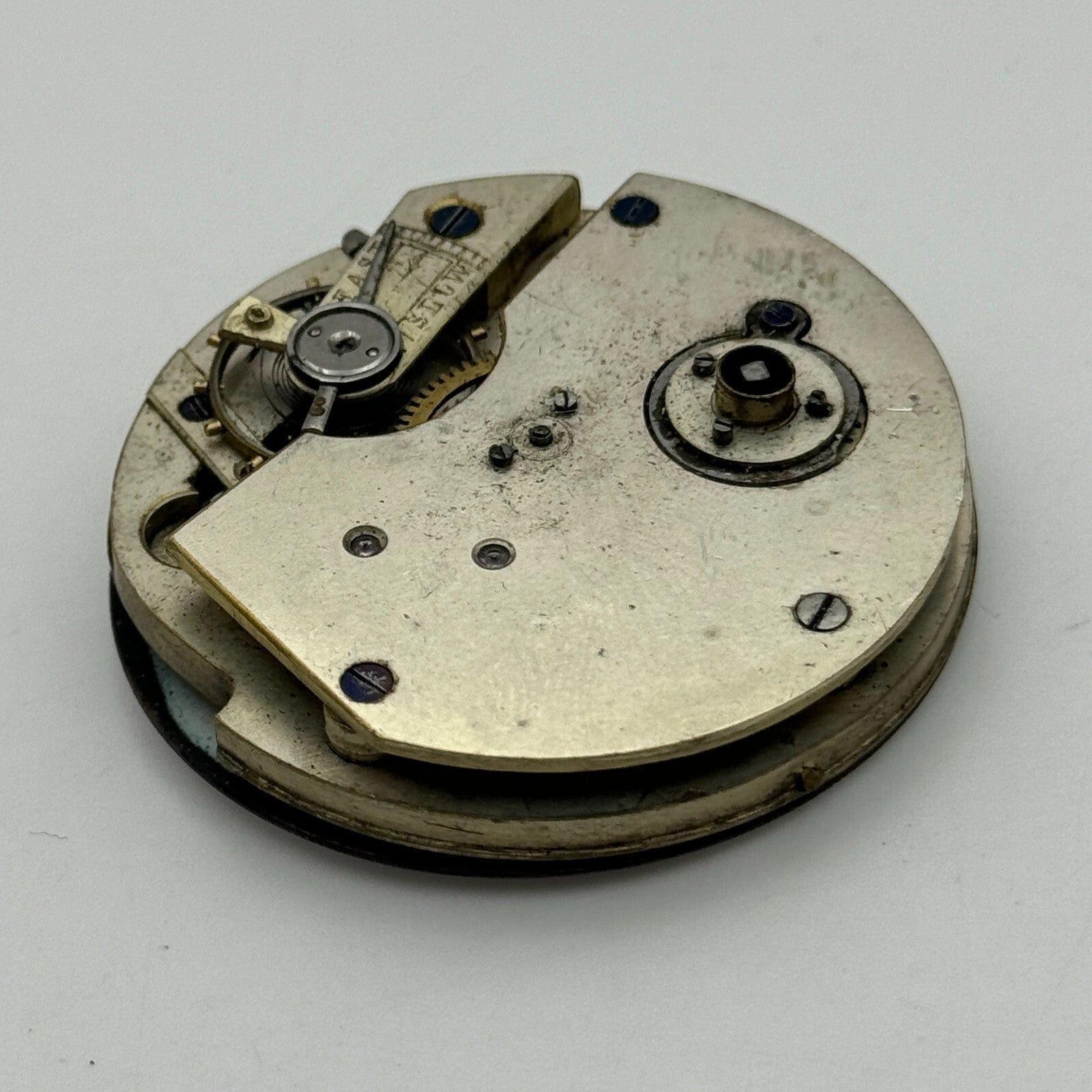 45.3mm Antique Key Wound Balance Intact Pocket Watch Movement PARTS REPAIR SPARE