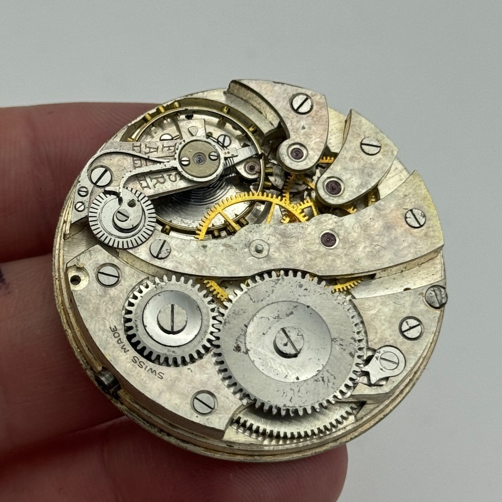 43mm High Grade Open Face W Hinds London LTD Pocket Watch Movement PARTS
