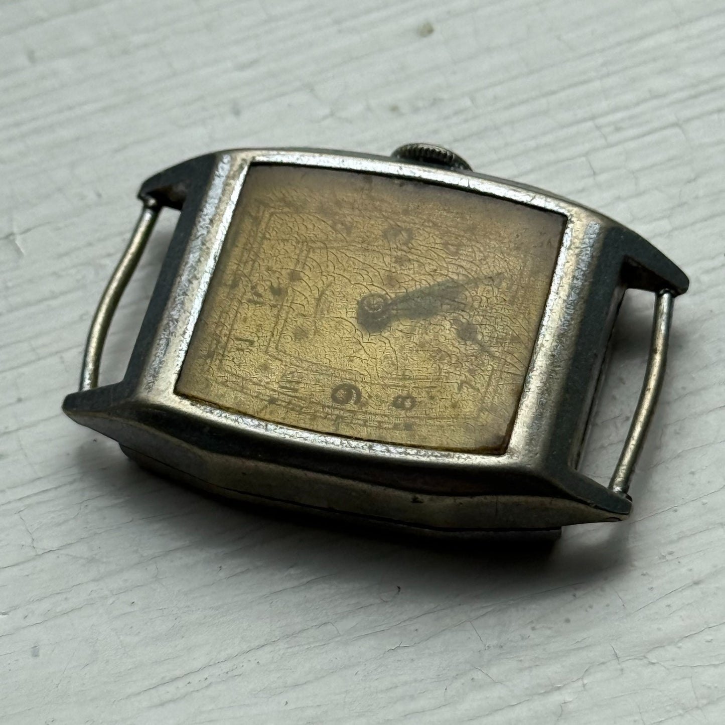 25mm Vintage Tank Style 15 Jewels Swiss Manual Wind Watch PARTS REPAIR