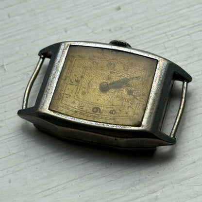 25mm Vintage Tank Style 15 Jewels Swiss Manual Wind Watch PARTS REPAIR