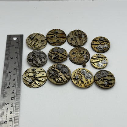 Bundle Mixed Antique / Vintage Pocket Watch Movements Joblot PARTS REPAIR SPARES