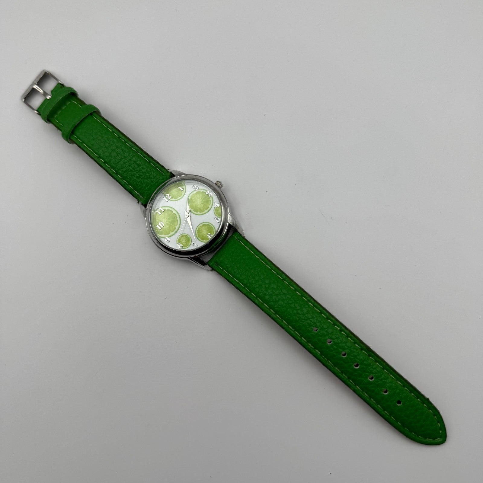 Eve Mon Crios Ladies Quartz Watch Lime Slice Dial Green Strap Japan Working 36mm