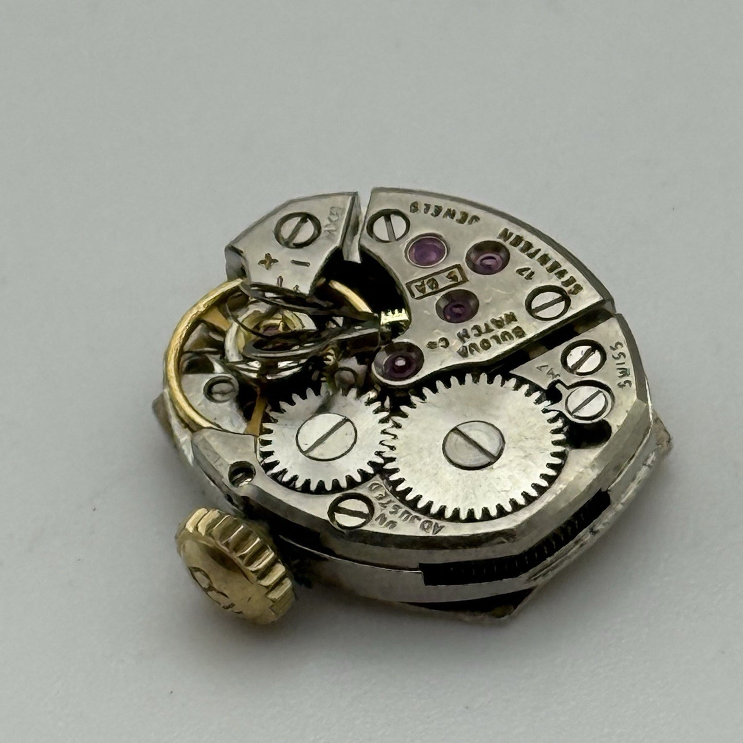 13.2mm Vintage Ladies Bulova 5BA Manual Wind Swiss Watch Movement PARTS REPAIR