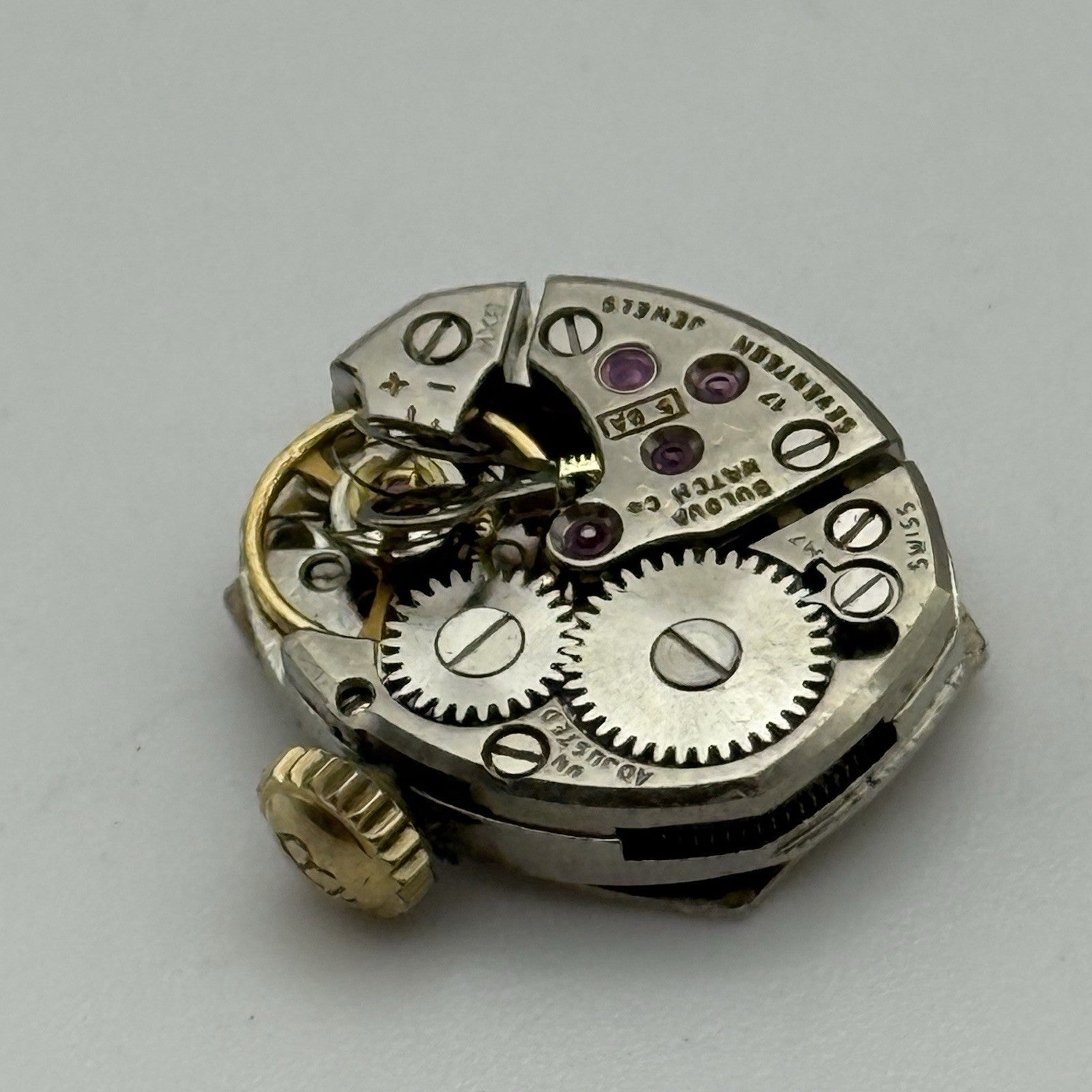 13.2mm Vintage Ladies Bulova 5BA Manual Wind Swiss Watch Movement PARTS REPAIR