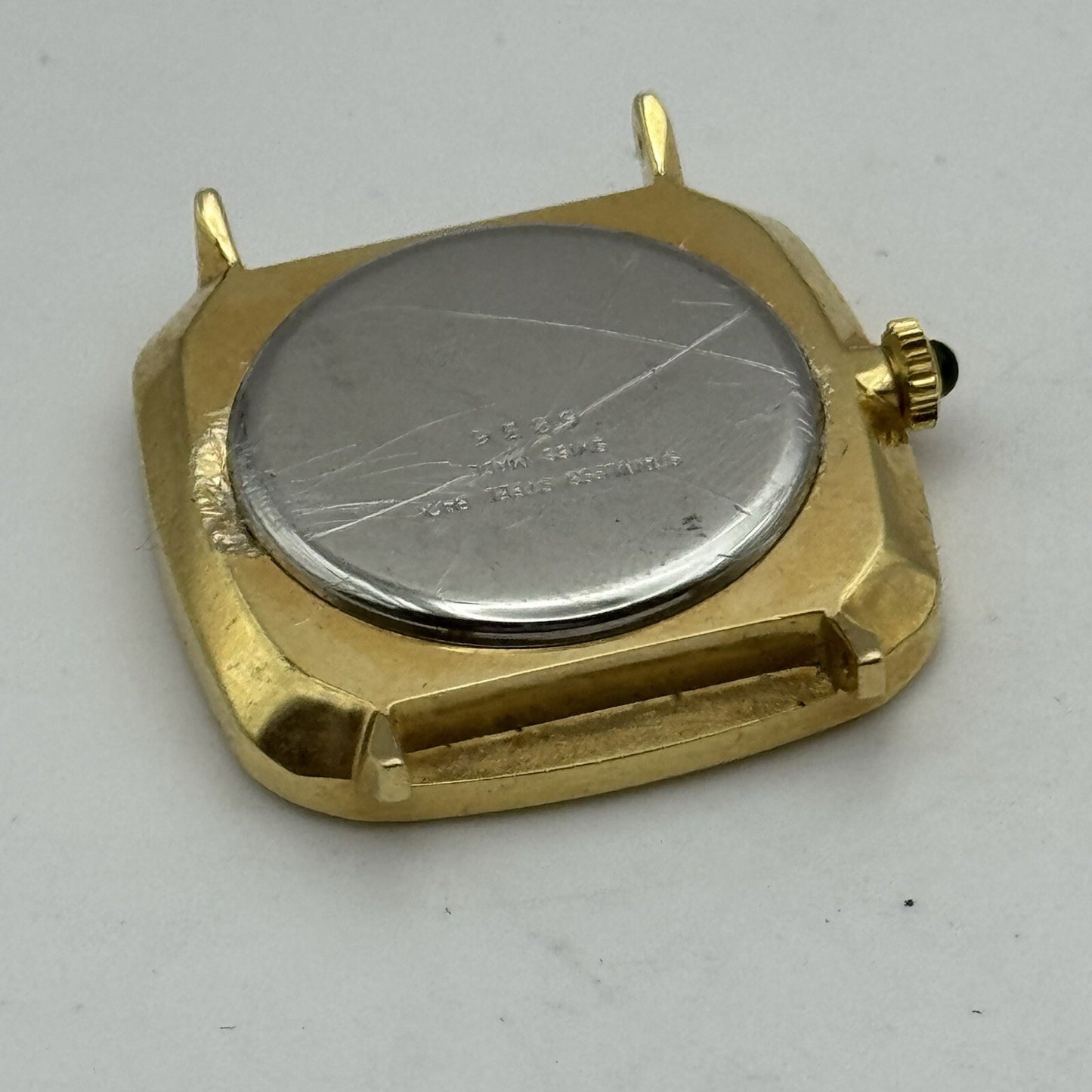 29mm Ladies Manual Wind Rone Gold Placed SwissWatch Head FOR PARTS To Restore