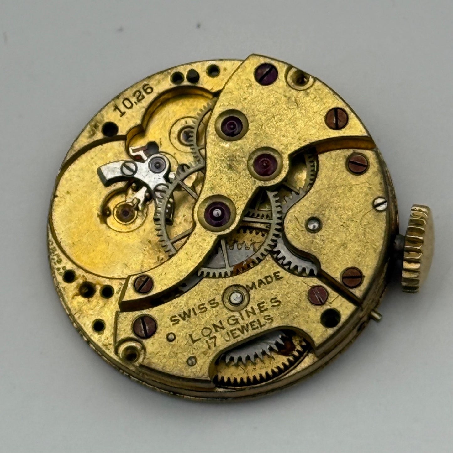 Longines 10.26 B&Co Watch Movement Swiss Vintage Incomplete Parts Repair 23.6mm