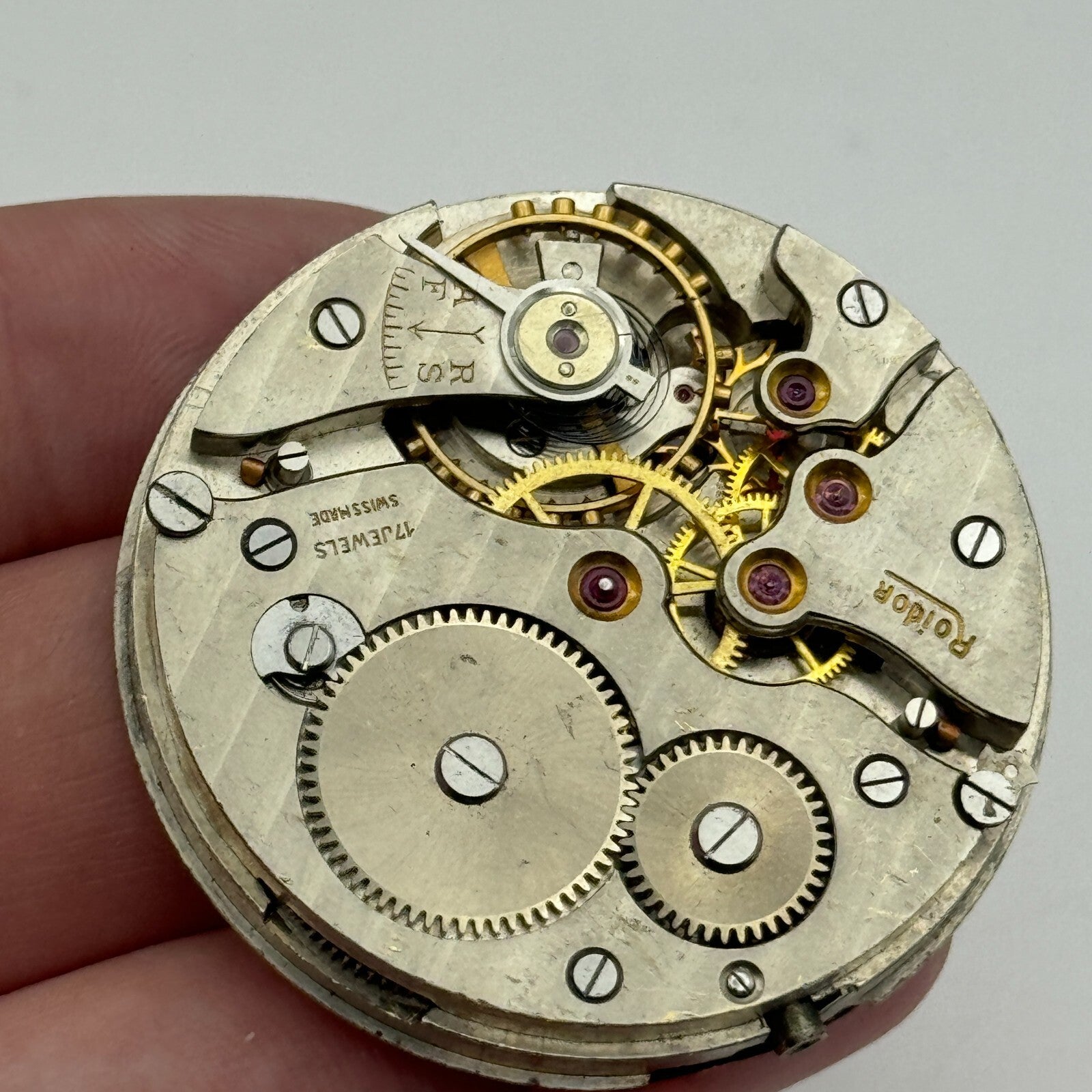 43mm Good Quality Roldor 17 Jewels Hunter Swiss Pocket Watch Movement FOR PARTS