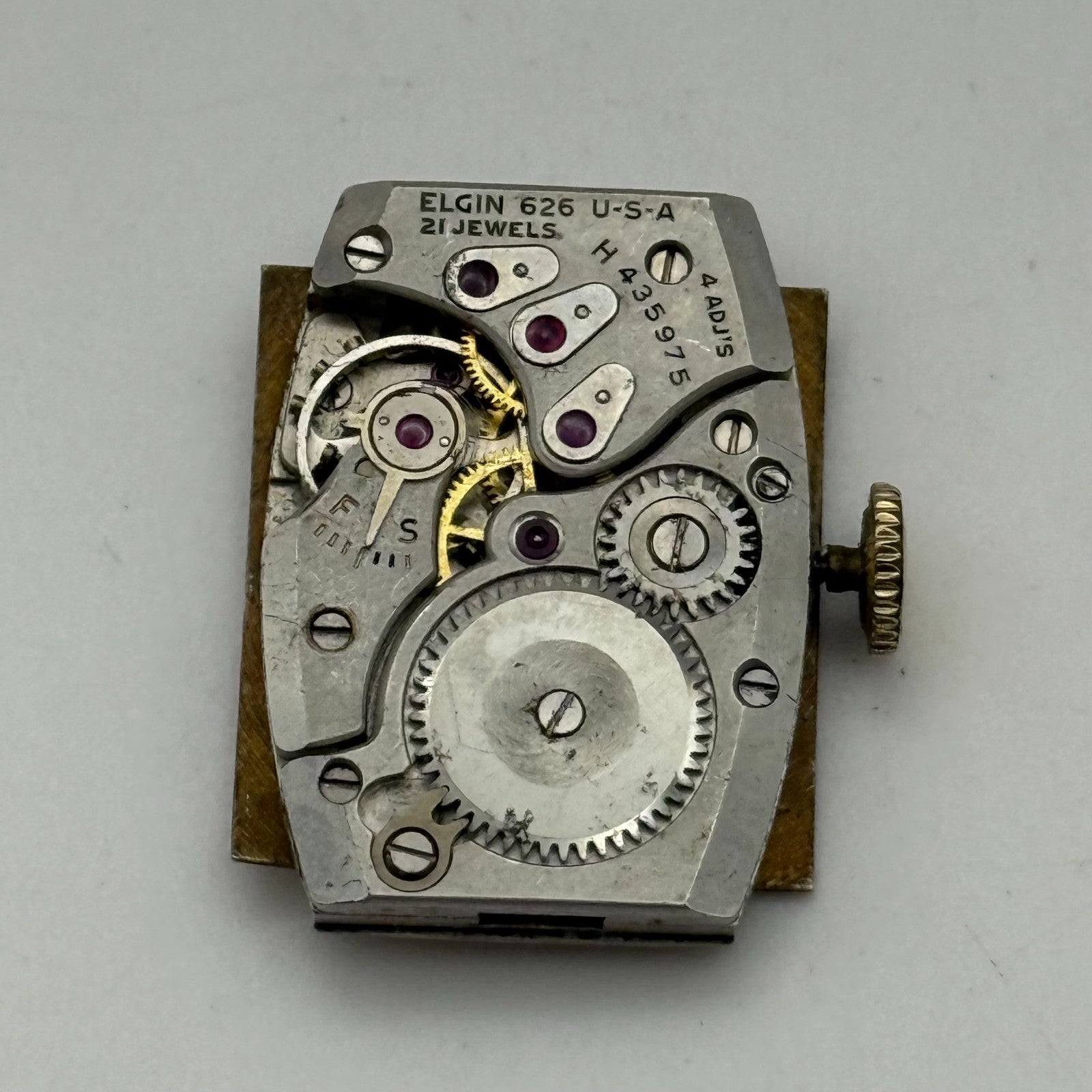 1950 Vintage 15/0s Lord Elgin 626 Model 2 American Watch Movement PARTS REPAIR