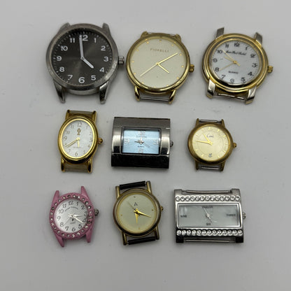 Bundle Of 9 Quartz Watches Modern / Vintage Untested Parts / Repair / Crafts