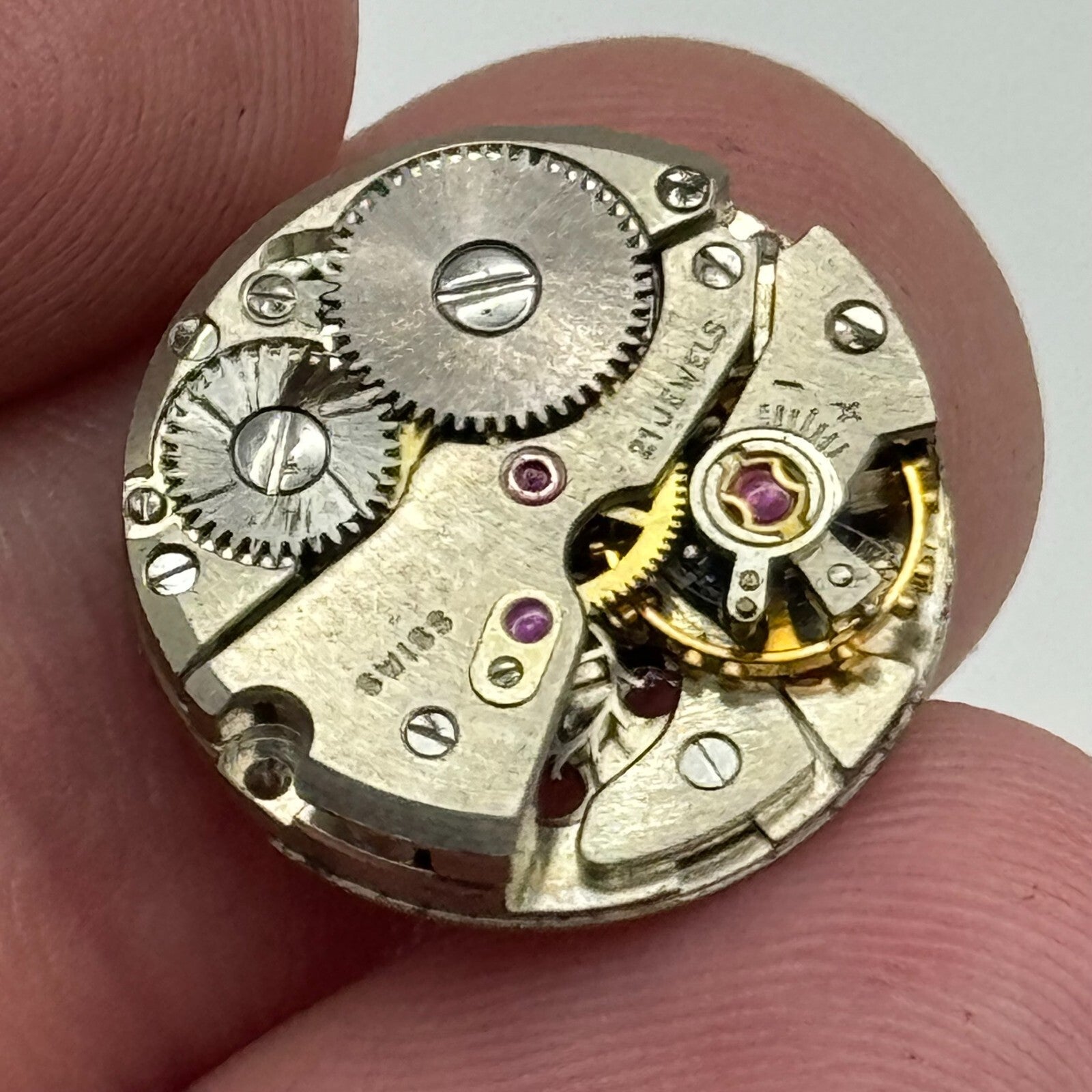 17.4mm Rotary AS 1537 Good Balance Manual Wind 21 Jewels Watch Movement PARTS