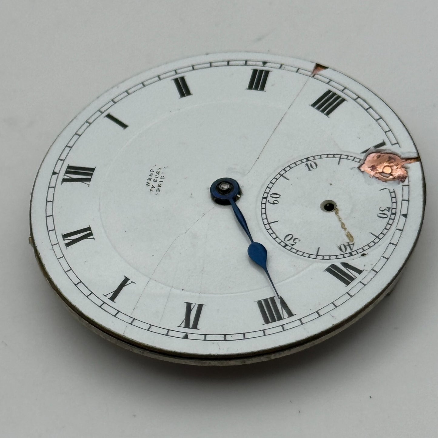 43mm Unidentified High Grade 17 Jewels Swiss Pocket Watch Movement PARTS