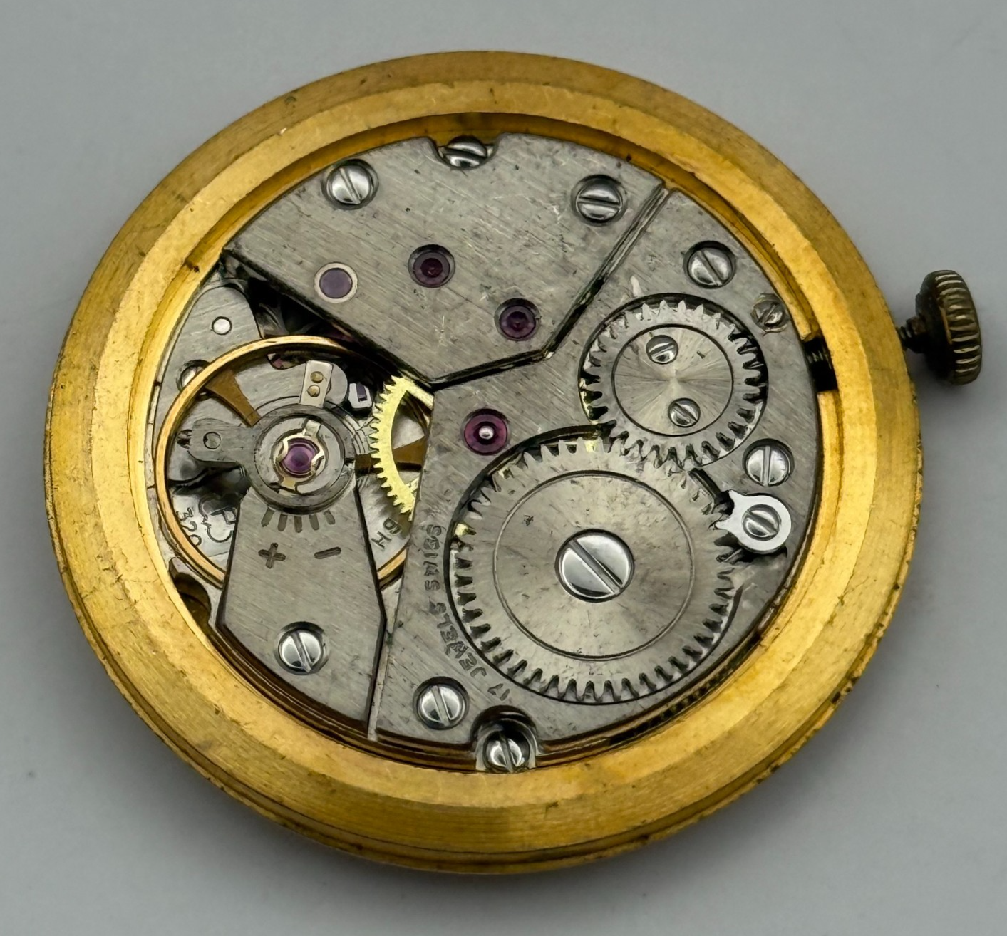 Garrard Peseux 320 Watch Movement Running Manual Wind Vintage Swiss Parts 30.2mm