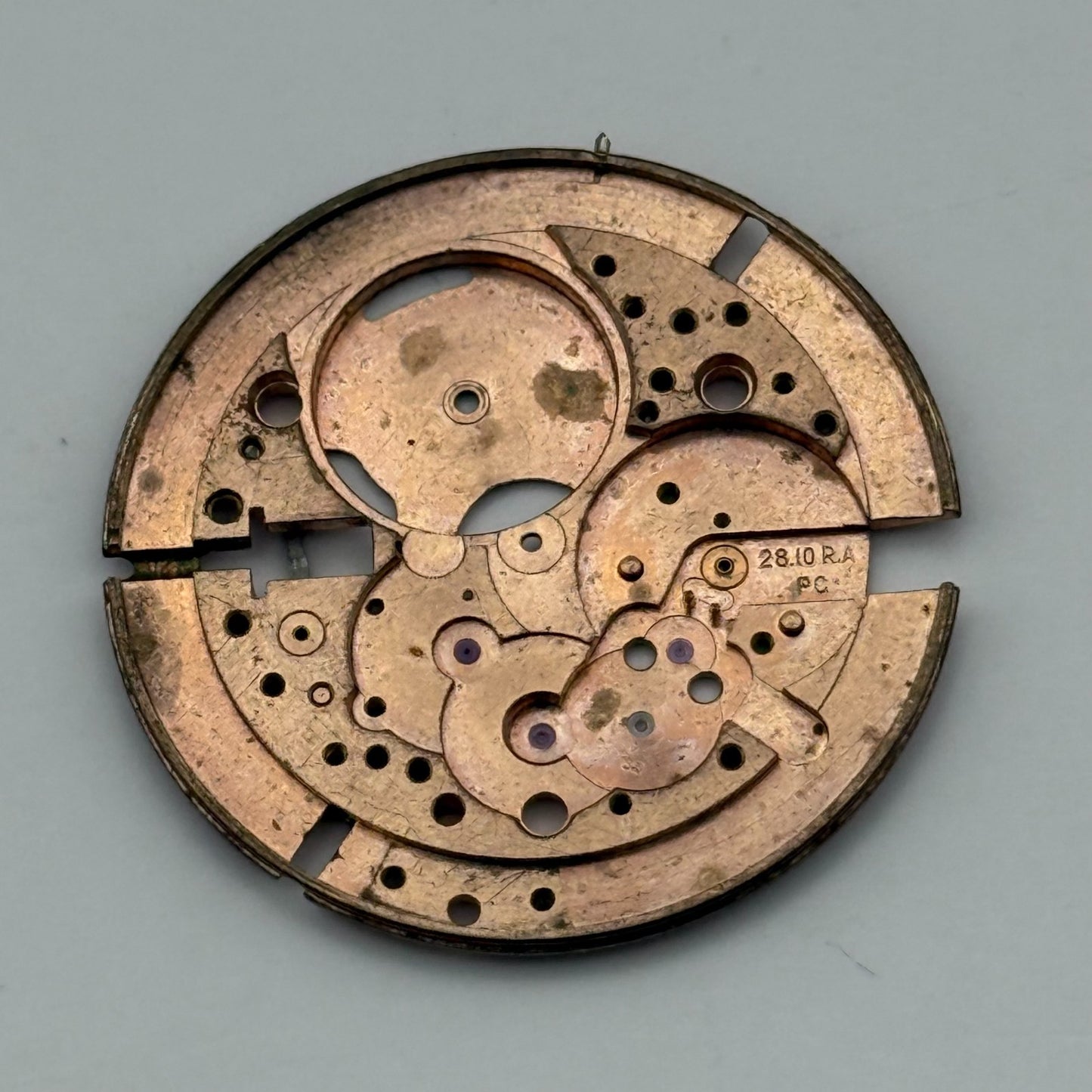 Omega 28.10 RA P.C Incomplete Watch Movement Men’s Vintage Swiss Parts 28.4mm