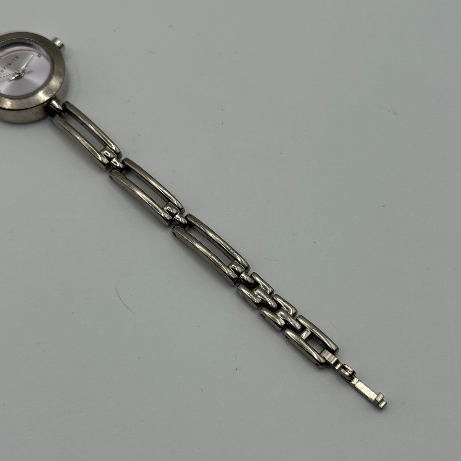 Infinite Ladies Quartz Watch Silver Tone Bracelet Japan Working 20mm 6.75 Inches