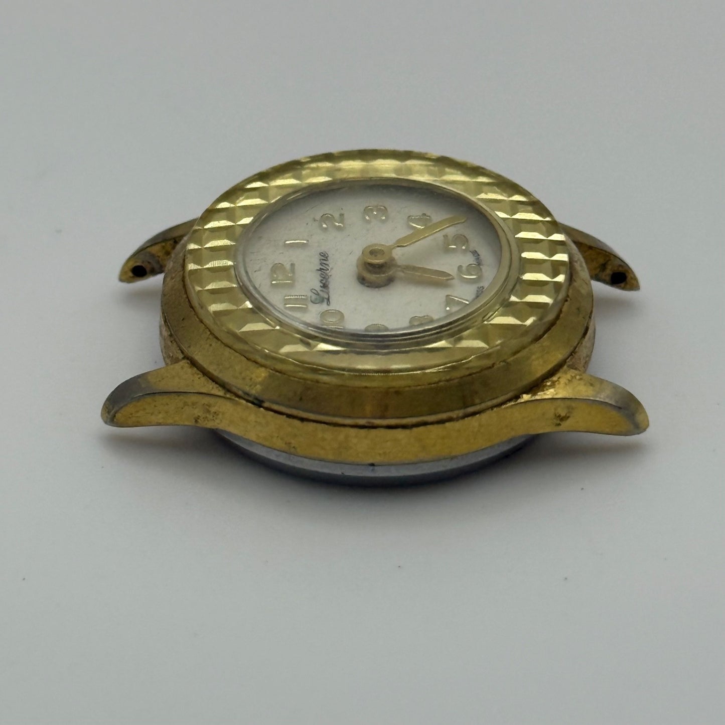 25mm Running Vintage Lucerne Diamond Tooled Swiss Gold Plated Manual Wind PARTS