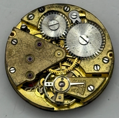 23.6mm Vintage Unidentified Cal 75 Swiss Manual Wind Watch Movement PARTS REPAIR