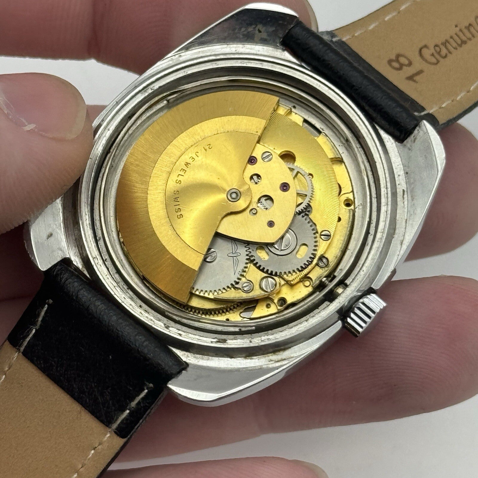 36mm Men’s Rotary Automatic AS 1916 Sweep Seconds Day Date Watch TO RESTORE