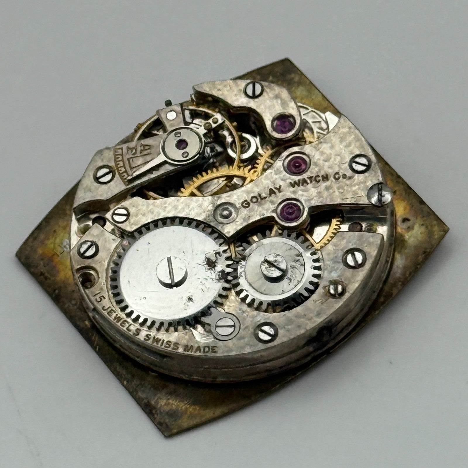 Art Deco Golay Watch Co Watch Movement Manual Wind Vintage Parts Repair 21.4mm