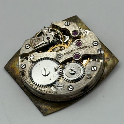 Art Deco Golay Watch Co Watch Movement Manual Wind Vintage Parts Repair 21.4mm