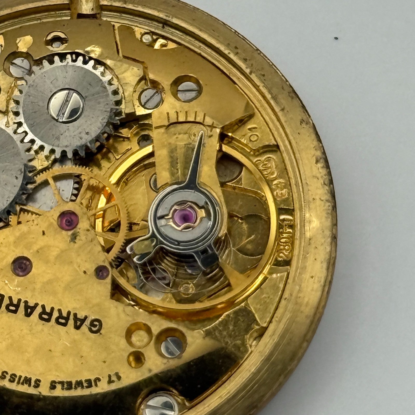 ETA 2801-1 Watch Movement Garrard Manual Wind Vintage Swiss Parts Repair 30.4mm