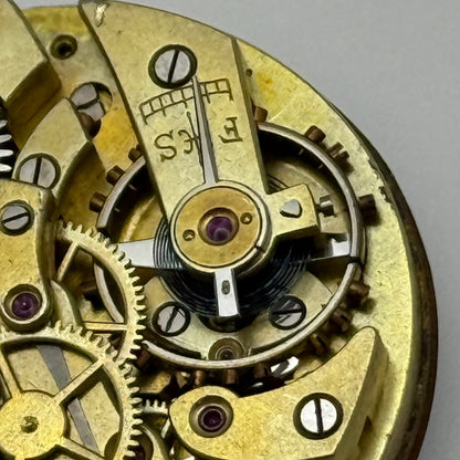 29.8mm Rare Antique Stauffer S S & Co Centre Seconds Trench Watch Movement PARTS