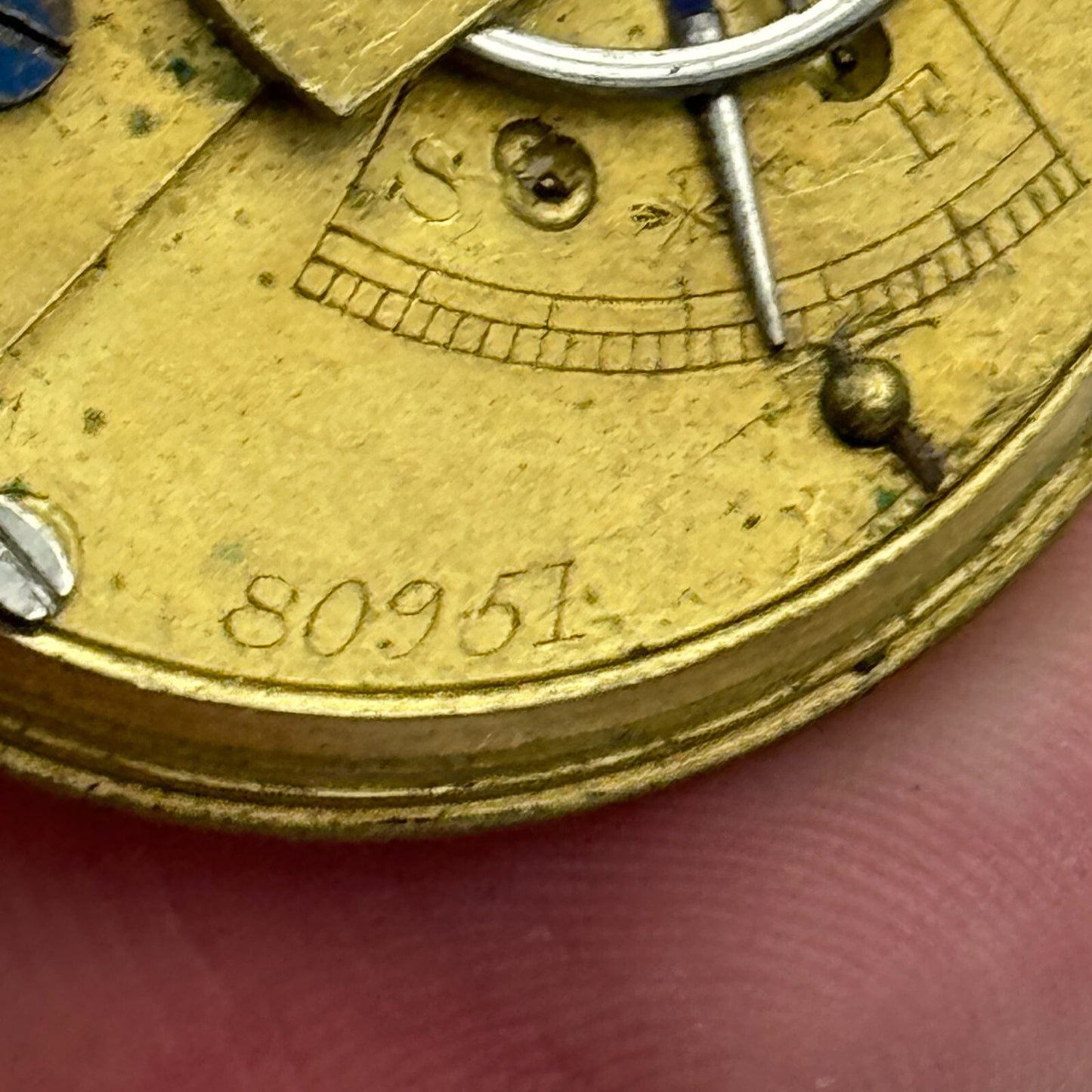 35.8mm Antique Key Wound Pocket Watch Movement PARTS REPAIR SPARES