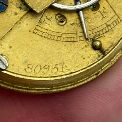 35.8mm Antique Key Wound Pocket Watch Movement PARTS REPAIR SPARES