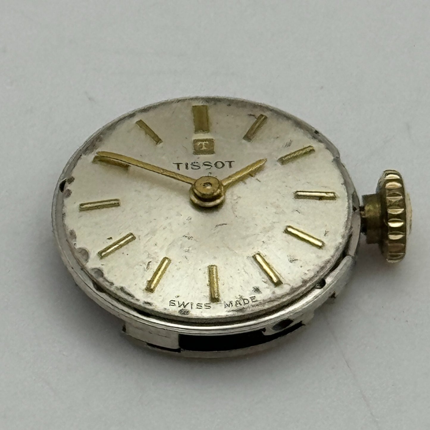 15.5mm Tissot 709 Swiss 17 Jewels Manual Wind Watch Movement Crown Vintage PARTS