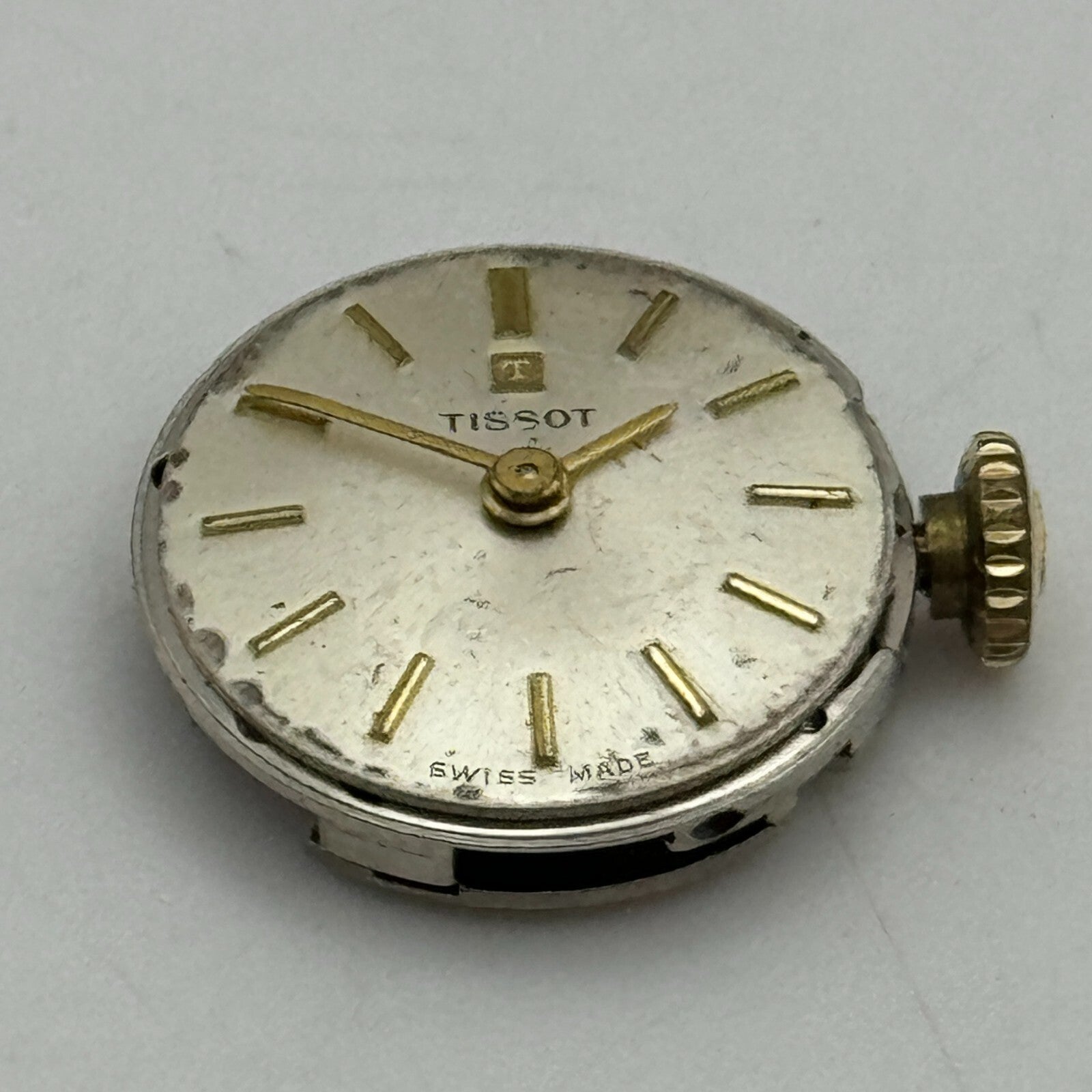 15.5mm Tissot 709 Swiss 17 Jewels Manual Wind Watch Movement Crown Vintage PARTS