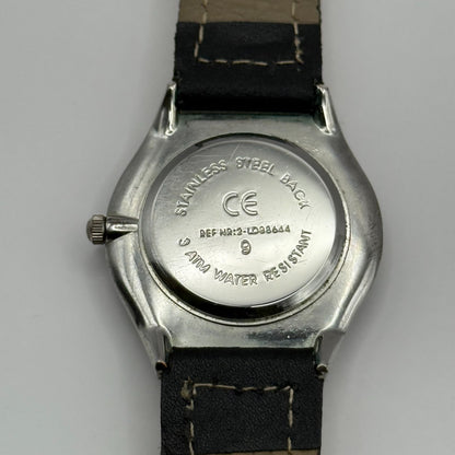 Scene Ladies Quartz Watch Black Dial Yellow Leather Strap Working 32mm