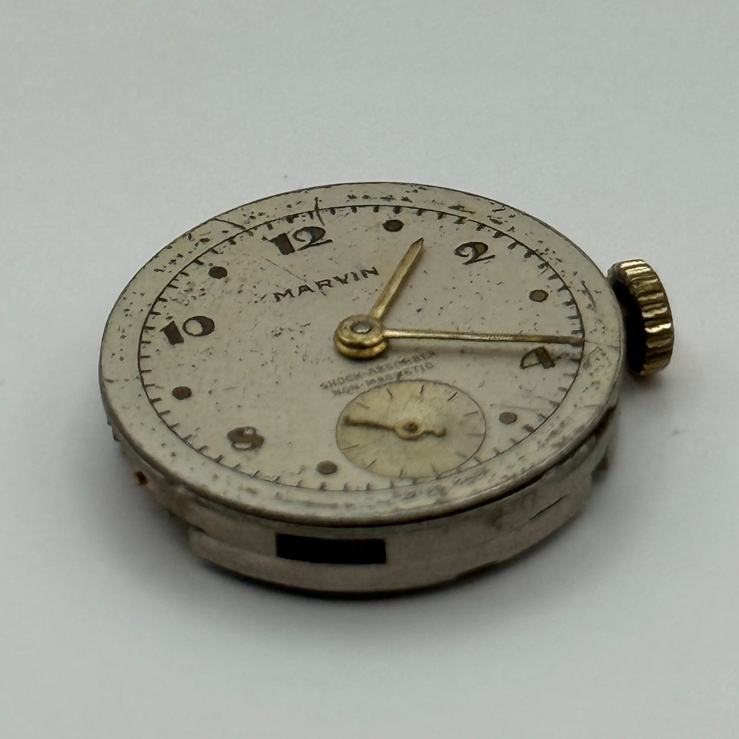 Marvin 310 Watch Movement Manual Wind Vintage Swiss 15 Jewels Parts 19.6mm