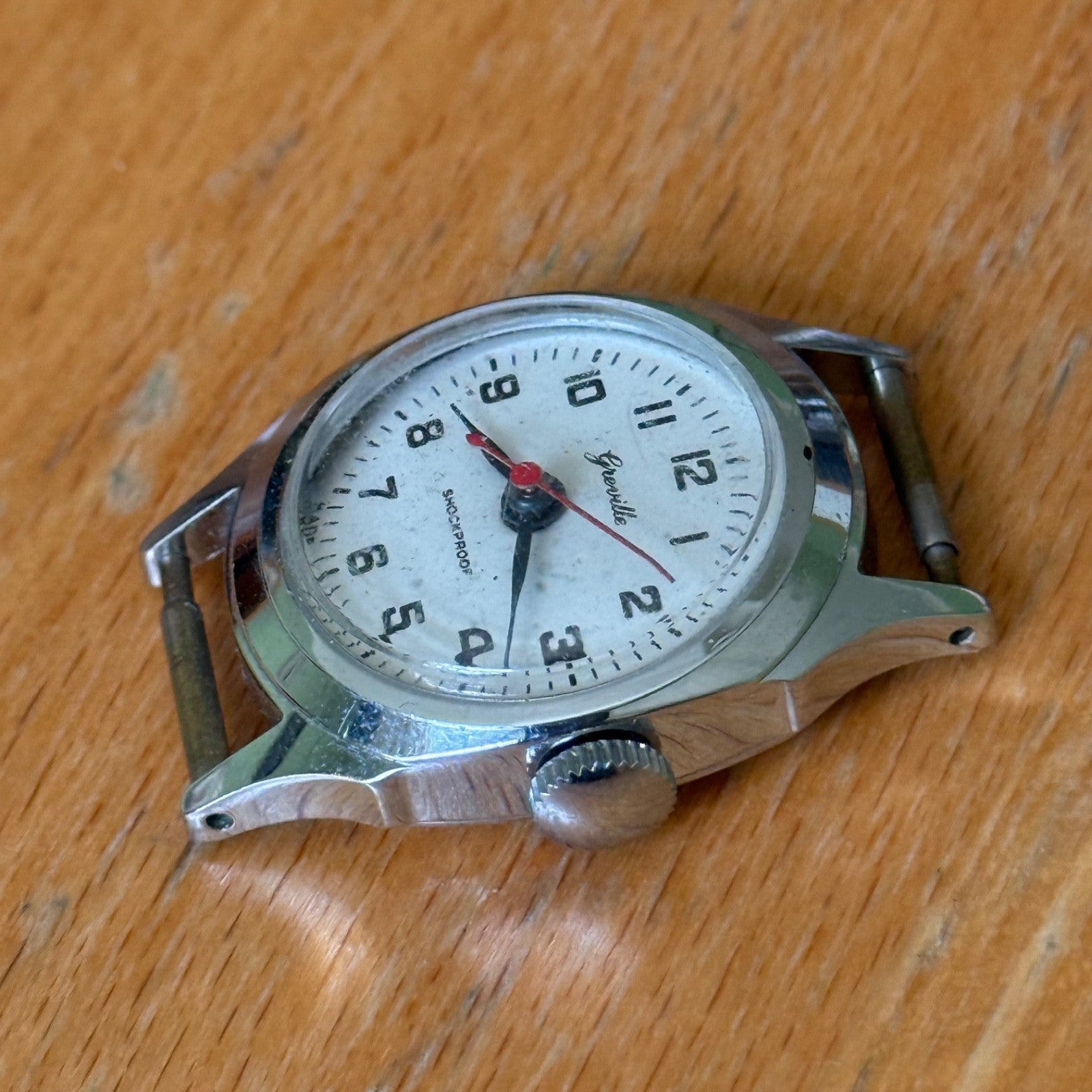 Vintage Groville Shockproof Made In UK Sweep Manual Wind Watch PARTS / REPAIR