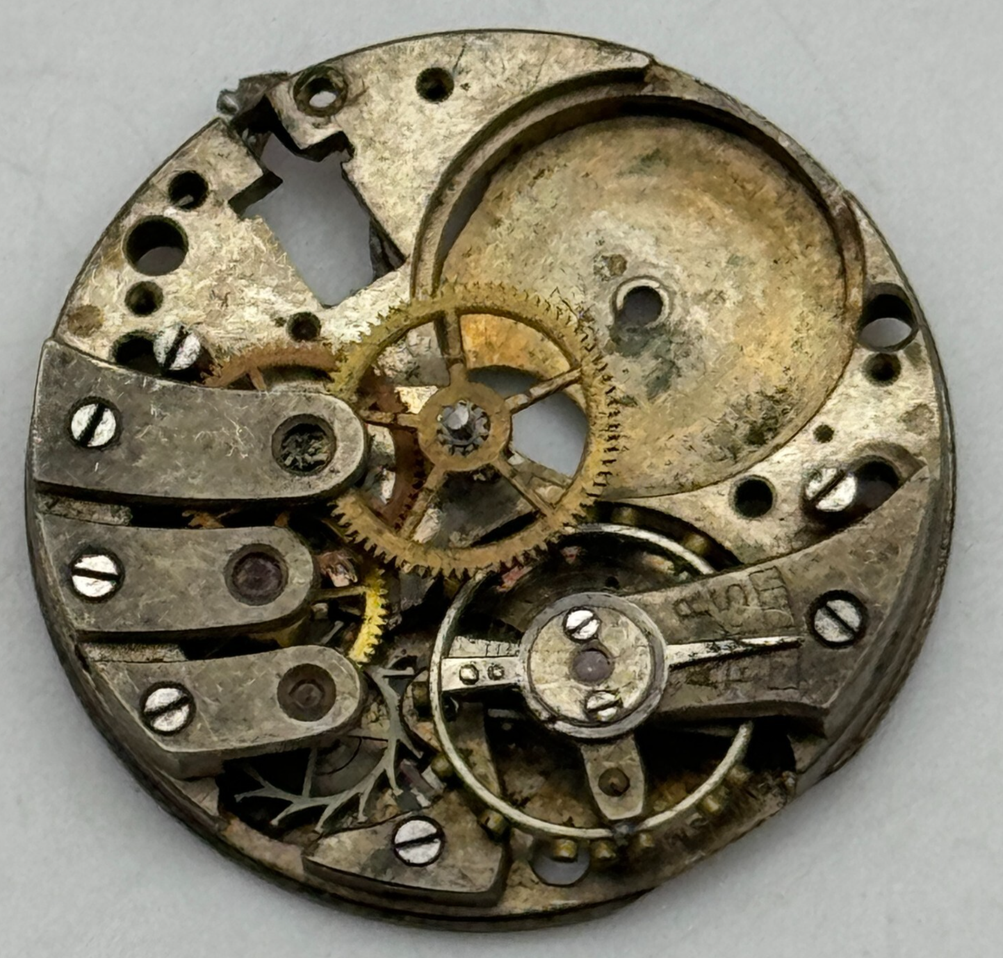 23.6mm Buren 10 1/2N Manual Wind Partial Watch Movement Swiss Vintage PARTS