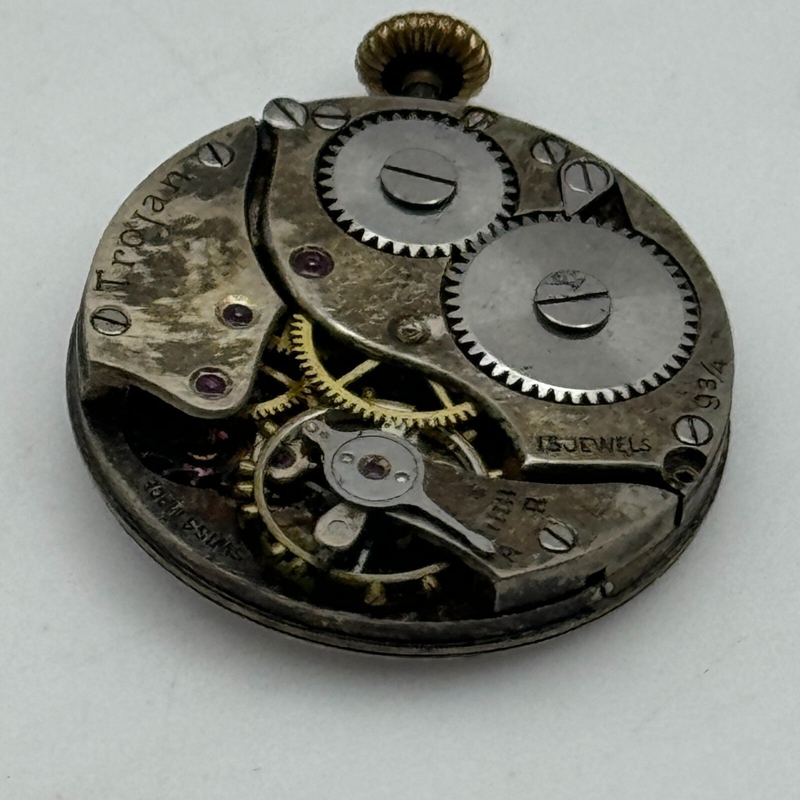 22mm Trojan 9 3/4 Swiss 15 Jewels Trench Watch Movement Manual Wind PARTS SPARES