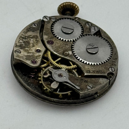 22mm Trojan 9 3/4 Swiss 15 Jewels Trench Watch Movement Manual Wind PARTS SPARES