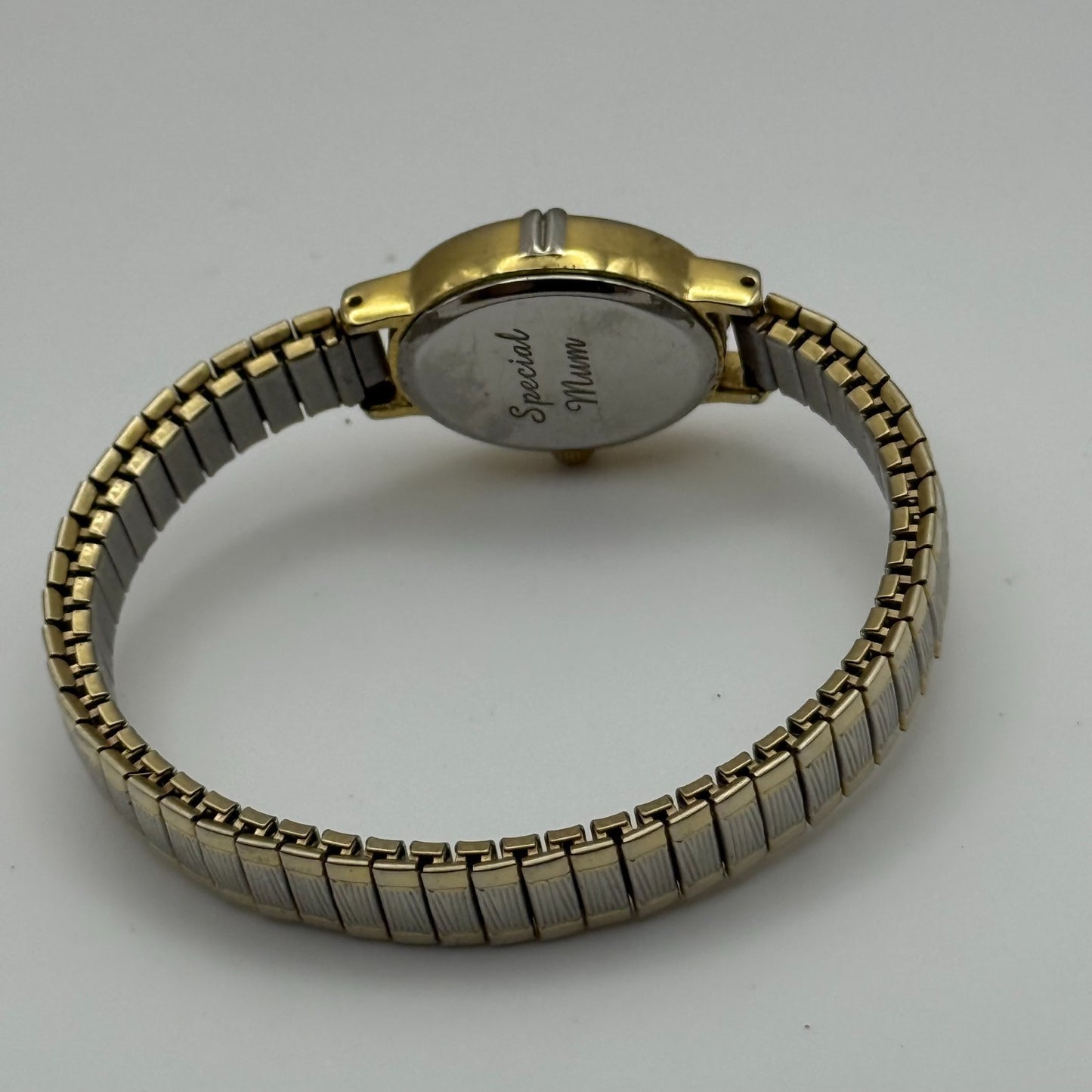 20mm Working Ladies Limit Special Mum Two Tone Quartz Watch Expandable Strap