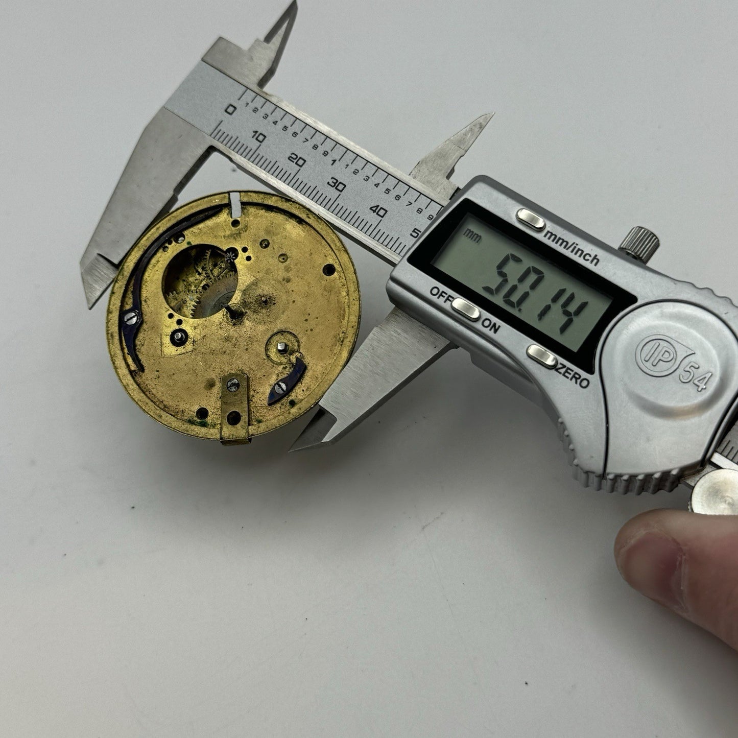 50.1mm Antique Chronometer Maker London Fusee Pocket Watch Movement - PARTS