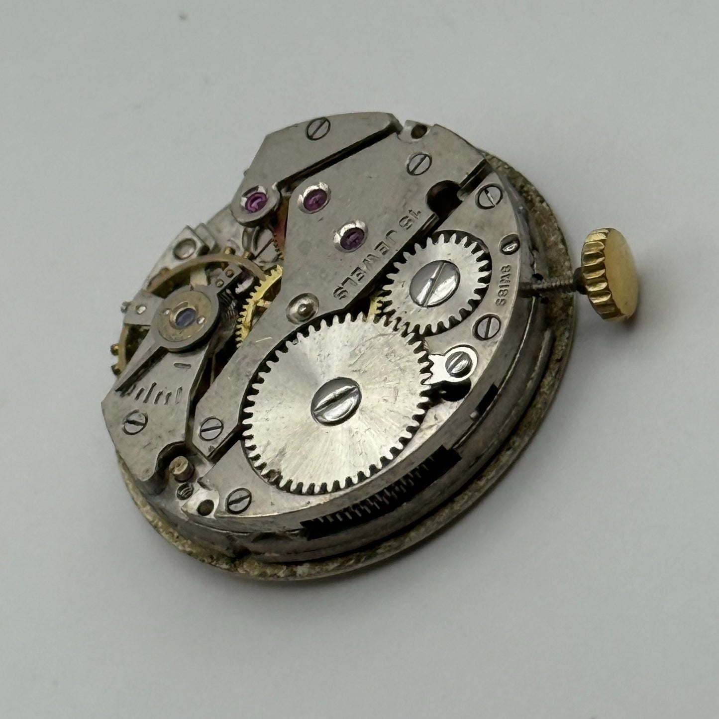 AS 1002 984 Watch Movement Avia Running Manual Wind Vintage Parts Repair 23.6mm