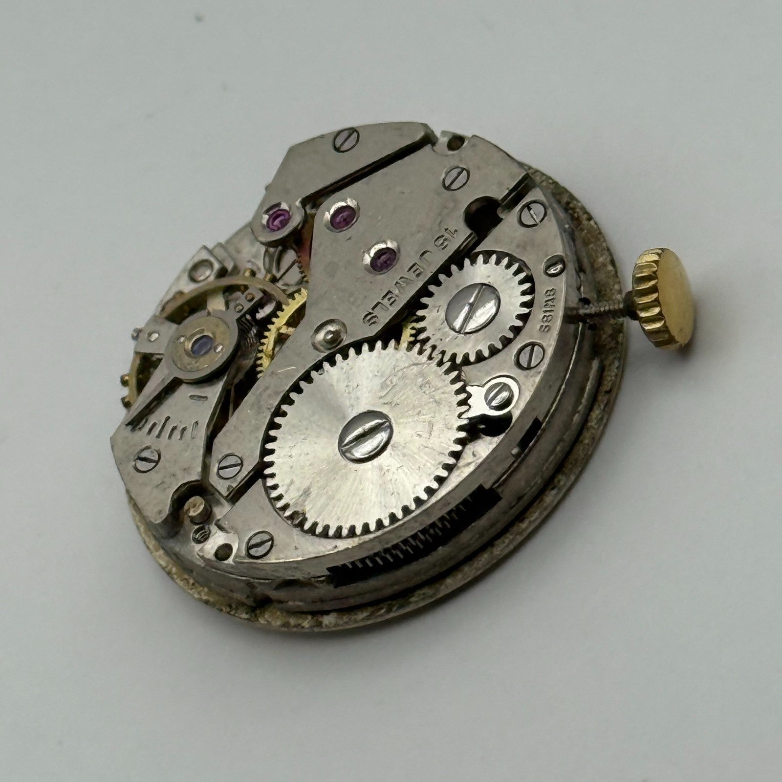 AS 1002 984 Watch Movement Avia Running Manual Wind Vintage Parts Repair 23.6mm