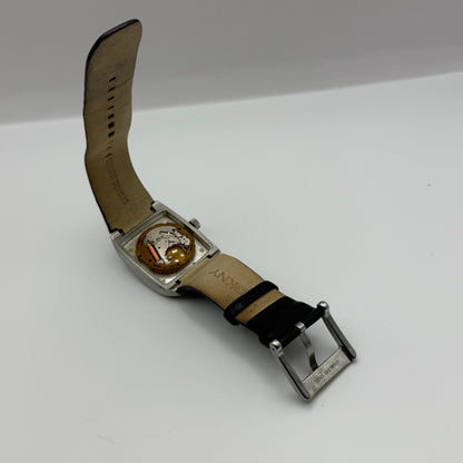 DKNY NY-1316 Quartz Watch Date Dial Black Leather Strap 34mm PARTS REPAIR