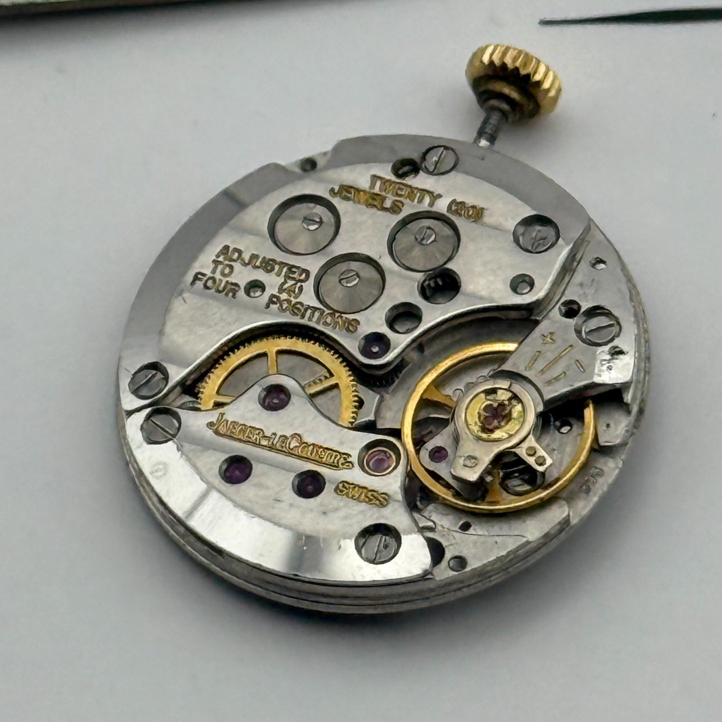 Jaeger Le Coultre 895 Thin Watch Movement Square Dial Vintage Parts Repair 21mm