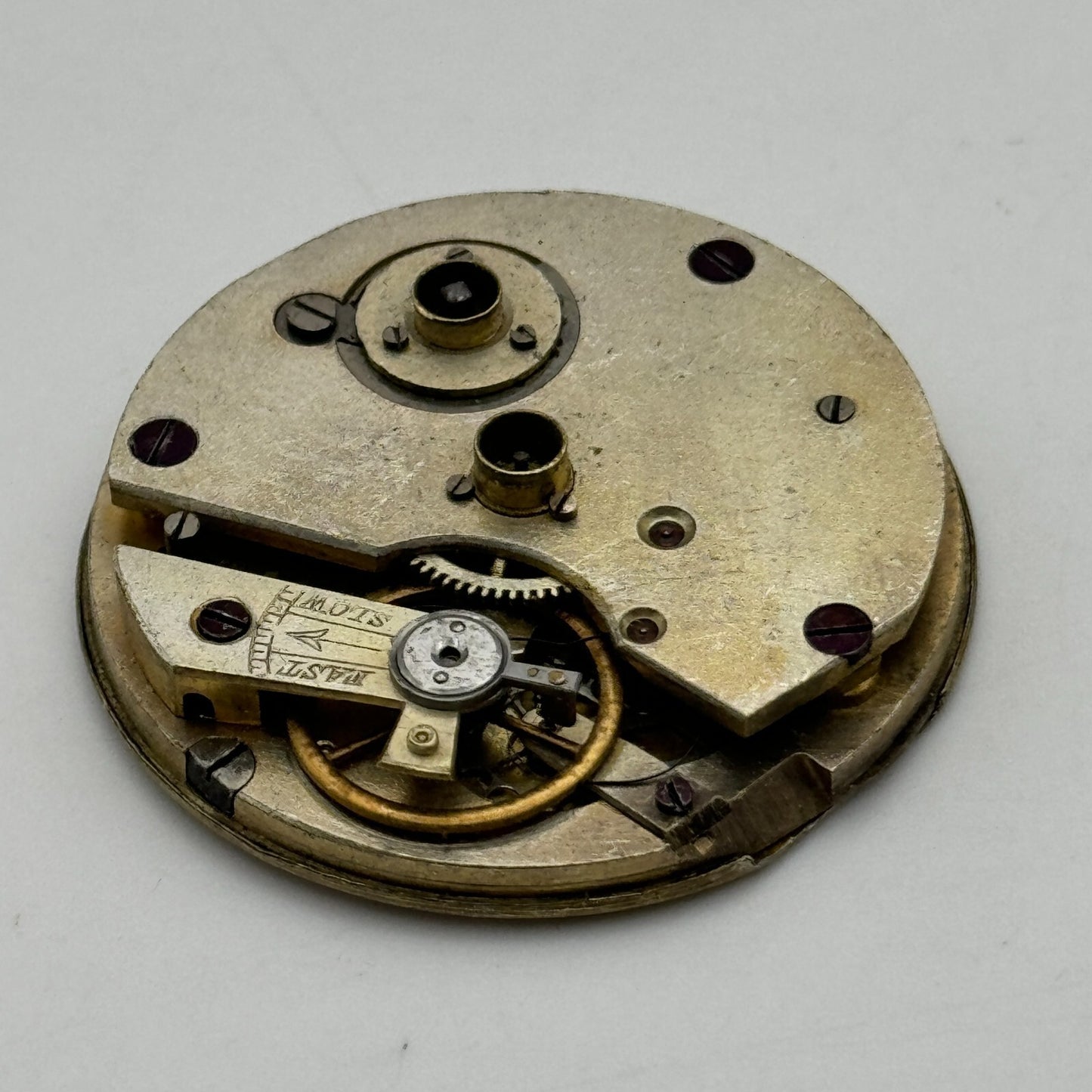 36.5mm Antique Key Wound Beautiful Gold Plated Dial Pocket Watch Movement PARTS