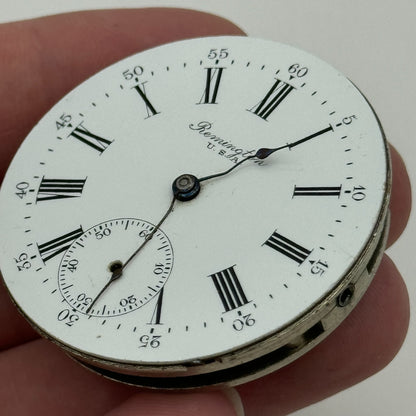 43.1mm Antique Remington USA 11 Jewels Hunter Pocket Watch Movement PARTS SPARES