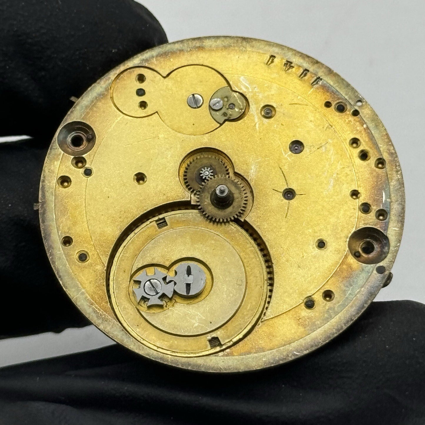 36.2mm Oxidised Cylinder Pocket Watch Movement No Dial Hands FOR PARTS