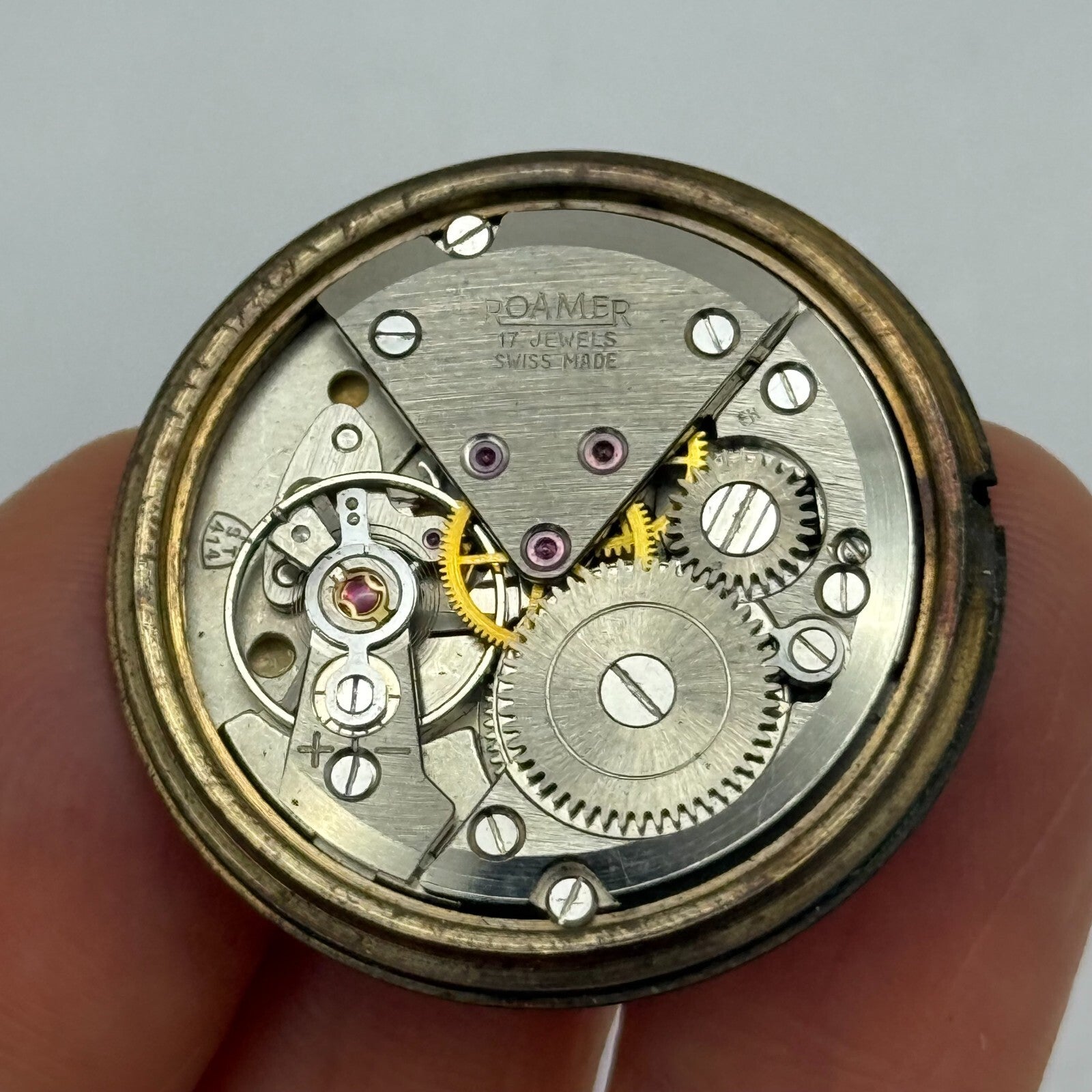 31mm Vintage Roamer MST 414 Balance Ok Watch Movement PARTS REPAIR