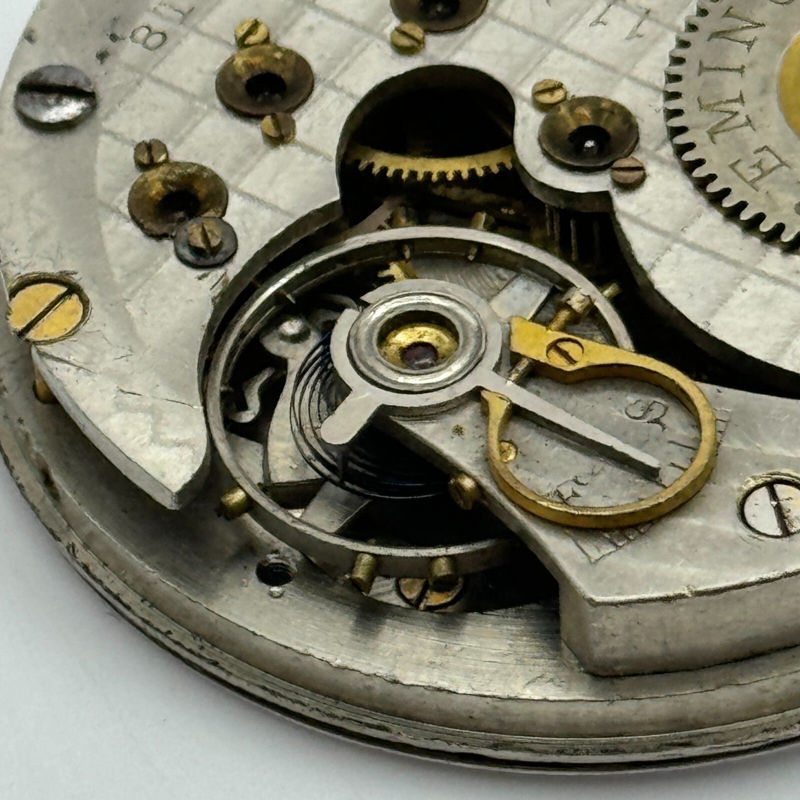 43.1mm Antique Remington USA 11 Jewels Hunter Pocket Watch Movement PARTS SPARES